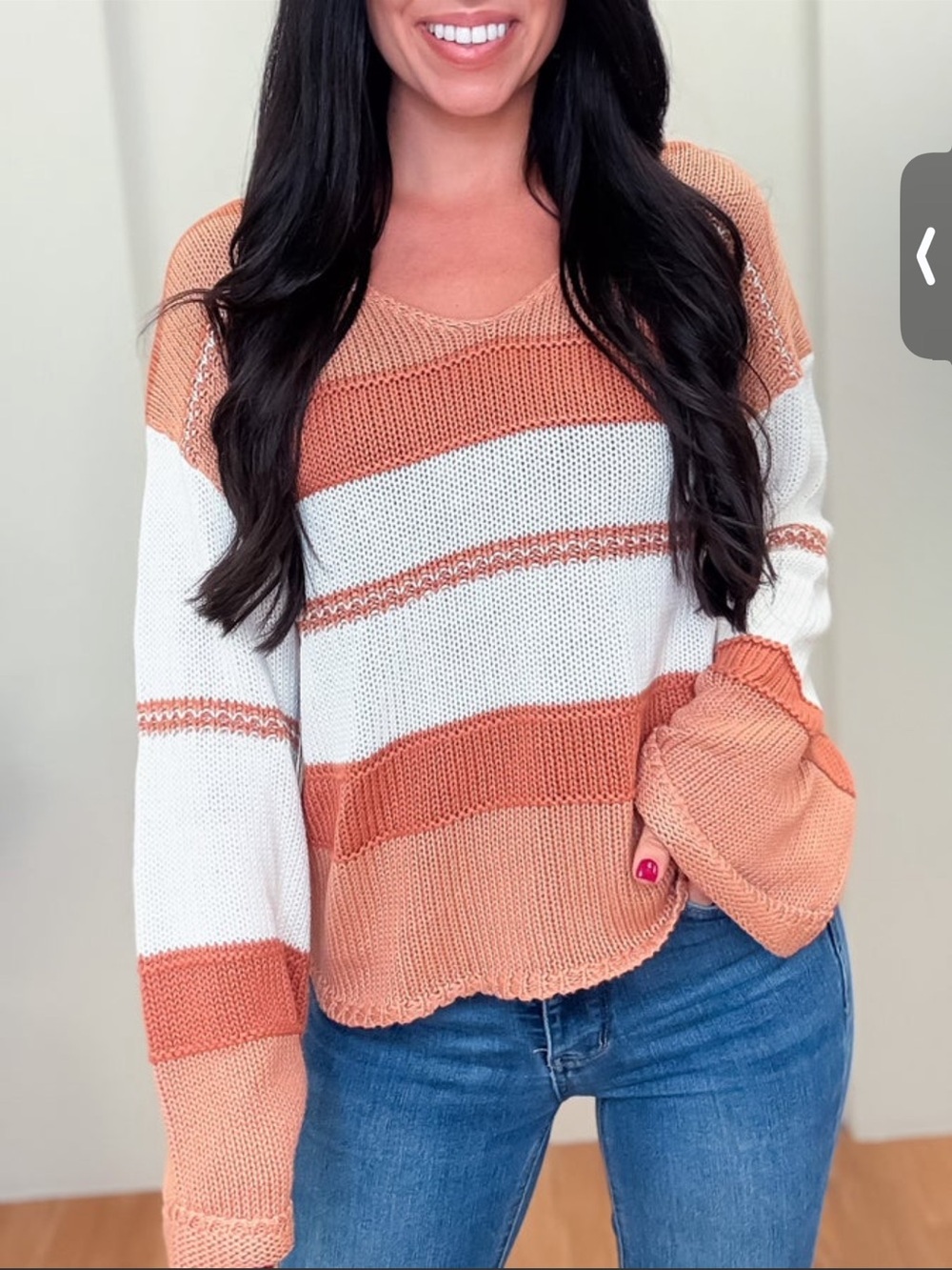 Hem & Thread Sweater in Rust.